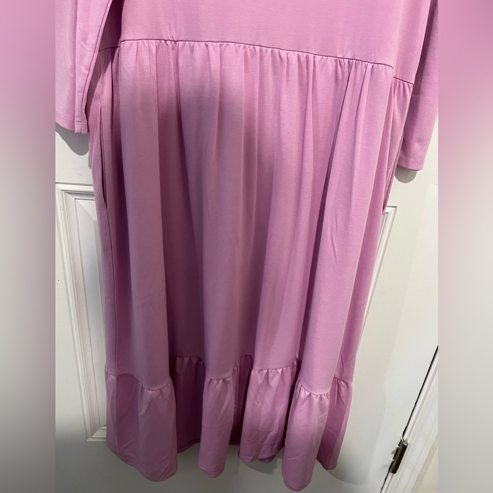 New! Who What Wear Long Sleeve Lilac Light Purple Tiered Midi Dress Size 1X NWT - Picture 16 of 16
